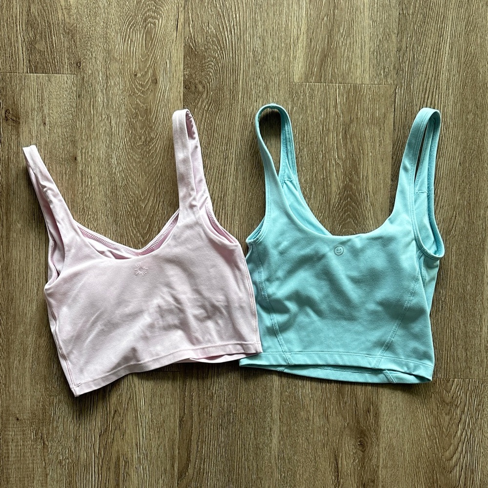 Pink‎ and Blue Crop Tops Size XS Athletic Workout - Picture 4 of 4